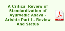 Critical Review Asava-Arishta Part-I